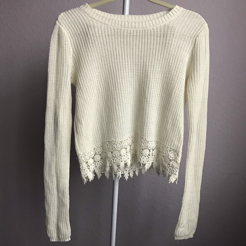 cream cropped sweater